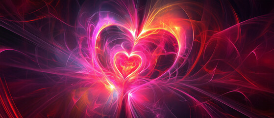Abstract romantic design with radiant hearts-1