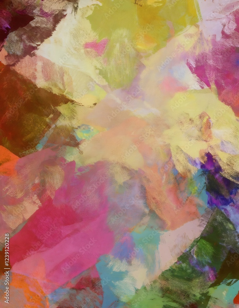 Poster colorful abstract background with textured brush strokes creating a vibrant and dynamic composition