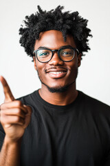 Obraz premium Indoor portrait confident young man in bright environment