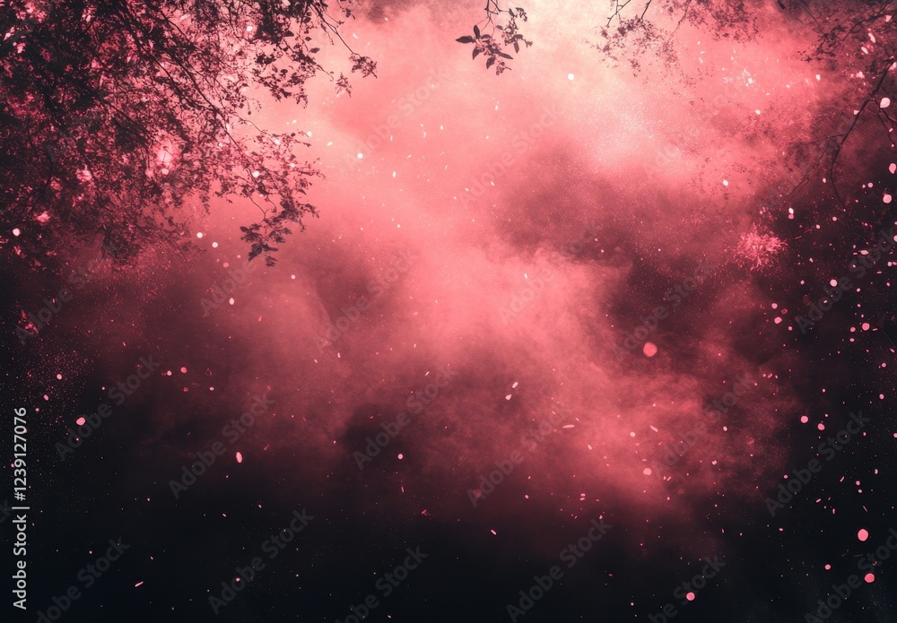 Poster enigmatic red and black abstract background with soft bokeh and textured elements for creative proje