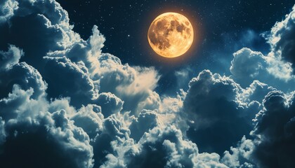 Obraz premium Detailed night Clouds, moon,Texture Background
