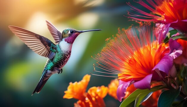 hummingbird on flower