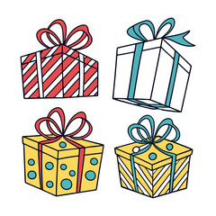Colorful gift boxes set