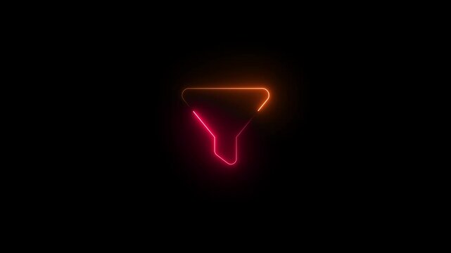 Brown and red color glow neon filter icon animation