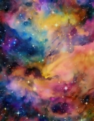 Fototapeta premium Colorful nebula and stars creating a breathtaking cosmic landscape