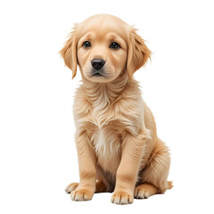 Golden Retriever Puppy Isolated on Transparent Background – Adorable Pet Photography