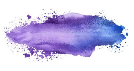 Obraz premium Purple and Blue Watercolor Spot with a Blended Artistic Effect, png, cutout