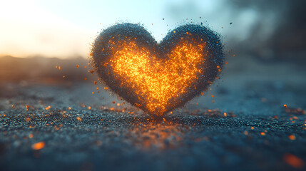 Fototapeta premium Attributes of lovers. Hearts, flowers, candles.