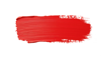 Bold red brushstroke on transparent background