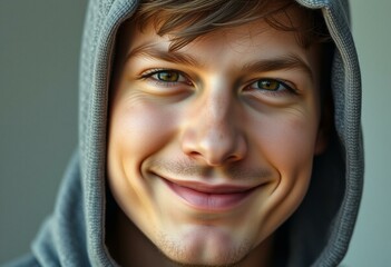 Male portrait with hooded upper body