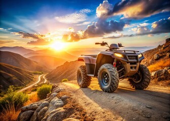 Off-Road Adventure: ATV Rider Exploring Rugged Terrain