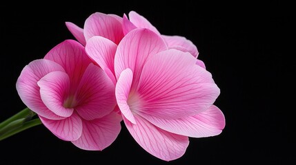 Naklejka premium Pink flowers, close-up, dark background, nature photography, website banner