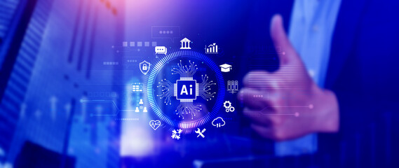 AI Artificial intelligence for business concept. AI brain processors in the concept of AI...