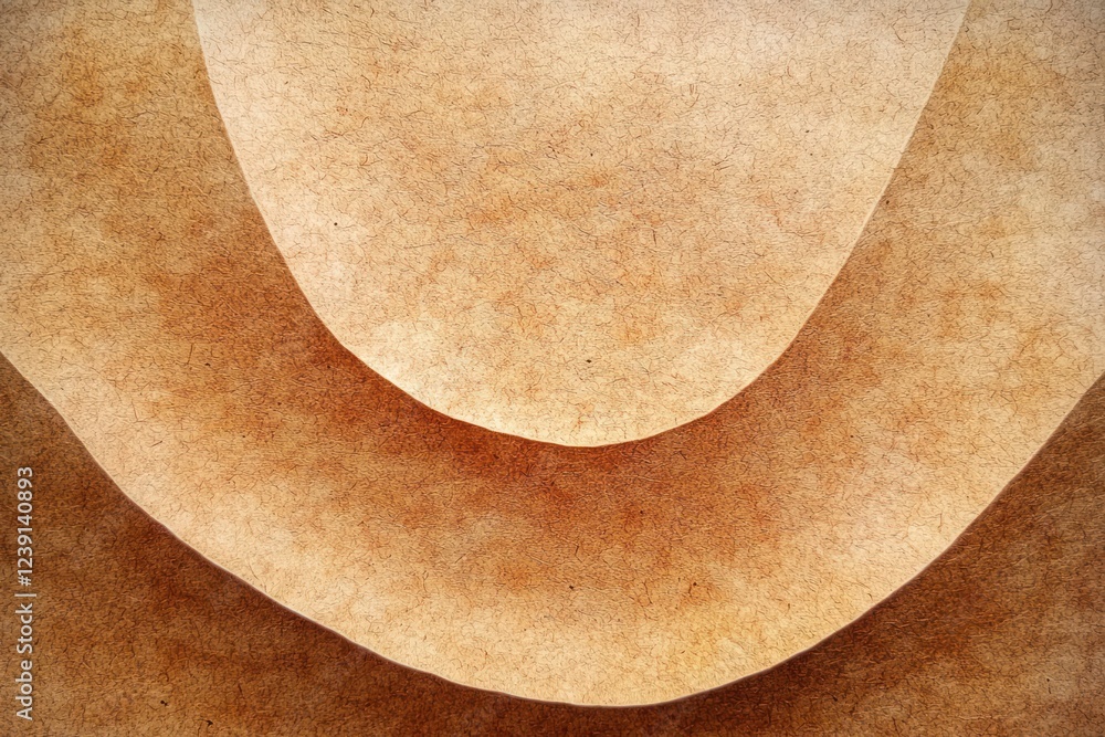 Aufkleber natural brown paper texture minimalist background with circular patterns and soft lighting