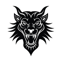 Obraz premium Chimera Beast Head Tattoo With Diverse Animal Features A Mythological Design