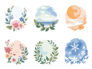 small wallpaper landscape and environment design vector