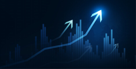 Financial exchange stock market and economic data business investment.Stock growth graph chart and analysis.
