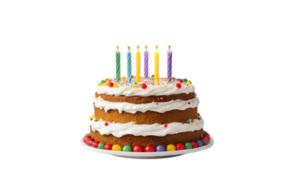  birthday cake with candles pn