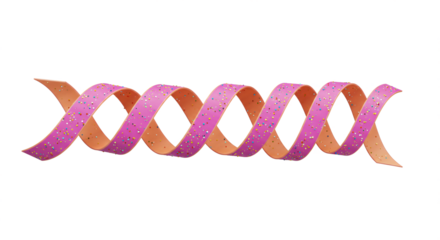 Colorful DNA helix ribbon design creating modern scientific and medical graphic perfect for genetics research biotechnology and healthcare themed content.