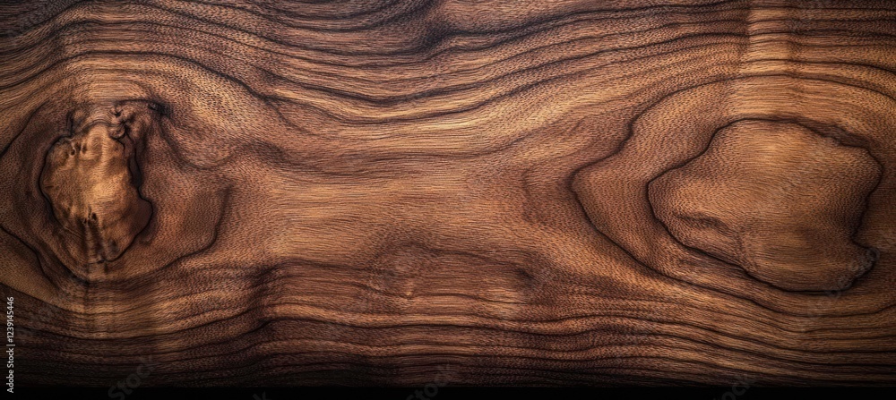 Aufkleber walnut wood texture close up with intricate grain patterns and deep shadows natural light background