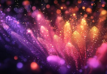 Fototapeta premium Vibrant Abstract Background with Colorful Bokeh and Shimmering Effects, Perfect for Creative and Artistic Designs in Various Digital Projects