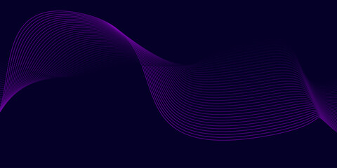 Abstract blue background with glowing wave. Shiny moving lines design element. Modern pink blue gradient flowing wave lines. Futuristic technology concept.