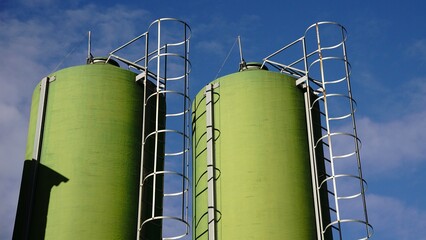 agricultural industrial deposits against the sky