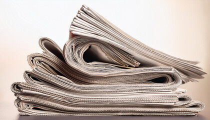 stack of newspaper isolated on obvious background