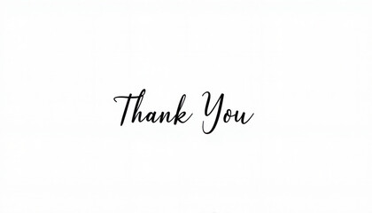 Elegant thank you banner with black serif text on white background, appreciation