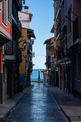 Downtown Bermeo, town in the Basque coast