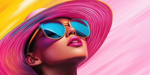 Fototapeta premium Vibrant creative character design showcase art exhibit indoor gallery soft lighting straight-on view
