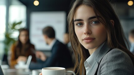 Portrait of a Young Businesswoman in a Modern Office