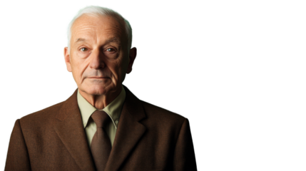 Senior businessman posing with transparent background