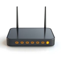 Router wireless modem isolated on white background