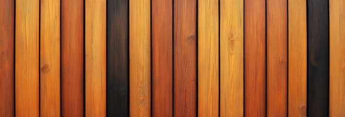 Close-up Wooden Wall Texture Background with Vertical Lines and Warm Lighting
