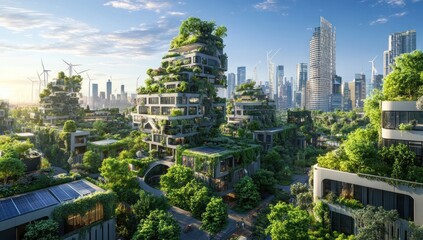 Obraz premium Eco-City: A Sustainable Urban Oasis