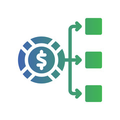 expense flat gradient icon