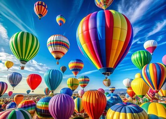 Fototapeta premium Panoramic View of Colorful Paper Balloons Festive Decoration Party Celebration