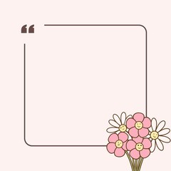 pink flower frame cartoon 