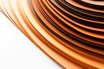 Many sheets of colored paper, curved on a wavy background, space for titles and additional text