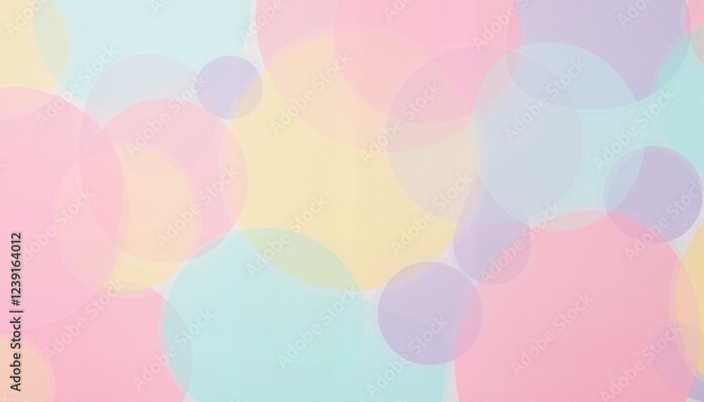 Poster pastel color mix with overlapping circles, soft abstract background
