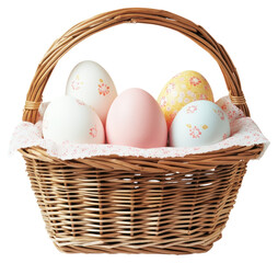 Naklejka premium PNG Easter eggs basket celebration decorative decoration.