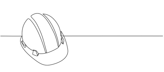 Hard hat helmet line art style vector illustration
