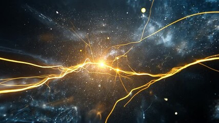 Dynamic energy release with glowing particles and vibrant lines in 4K quality