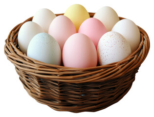 PNG Easter eggs basket colors decorative decoration.
