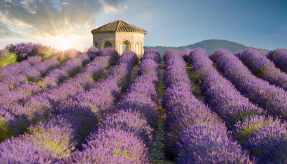 blooming lavender on sunny heritage