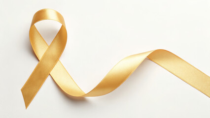 Golden ribbon symbolizing childhood cancer awareness