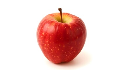 Fresh red apple on clean white background