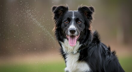 Happy Border Collie Dog Outdoors Pet Animal Canine Puppy Furry Playful Fun