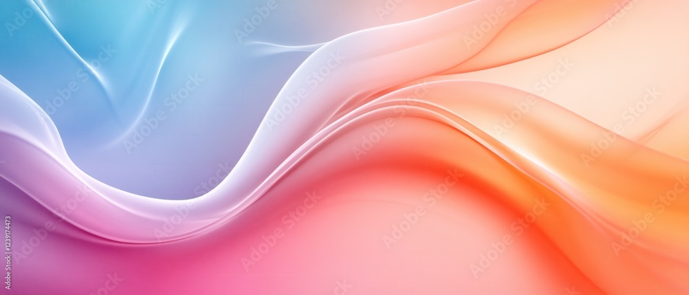 Poster Abstract flowing waves of color creating a soft and dreamy background with smooth transitions